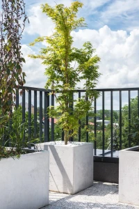 Kwadratowa donica Fiberglass z imitacji betonu