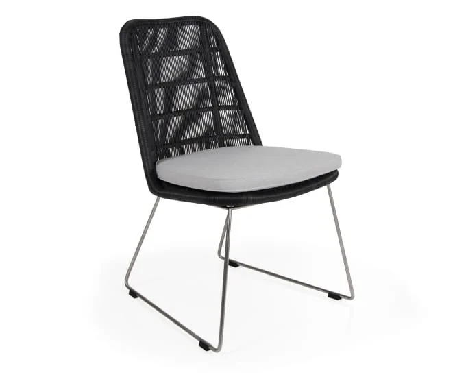 Grafitowe krzesło na płozach Margate
