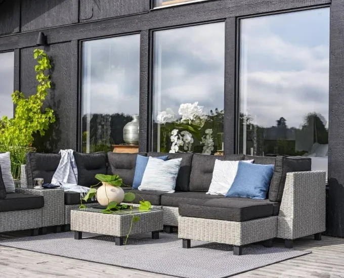 Narożnik szary z technorattanu Andover