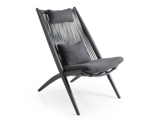 Grafitowy fotel ogrodowy Chiavari