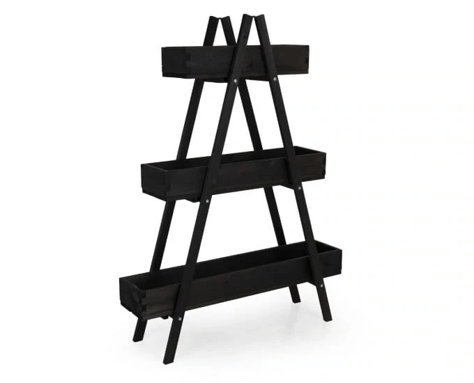 Czarny regał sosnowy Holma