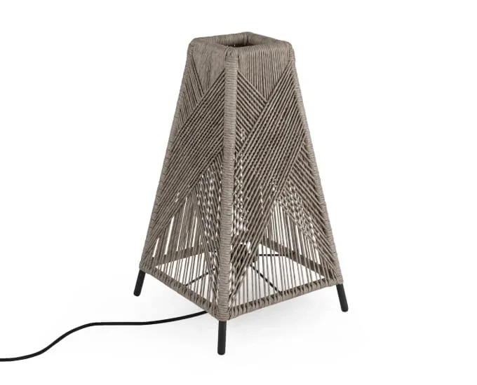 Stojąca lampa z technorattanu Midway beżowa