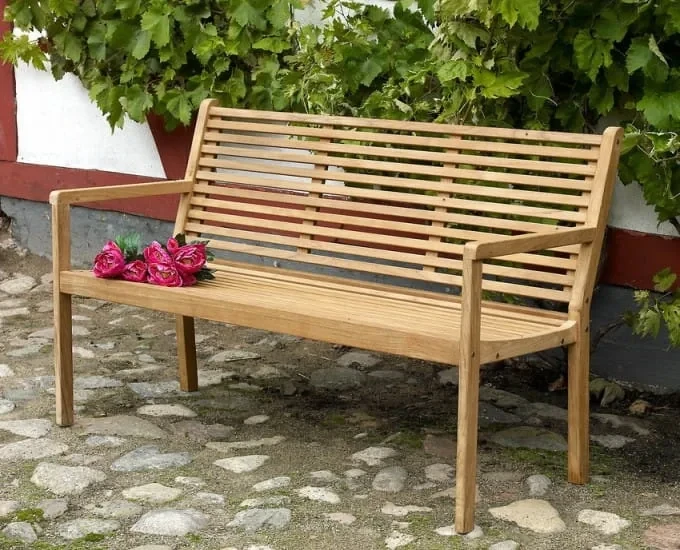 Ławka ogrodowa z drewna teak Lugo