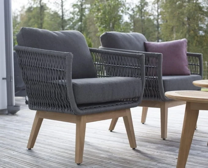 Ażurowy fotel Kent teak-technorattan