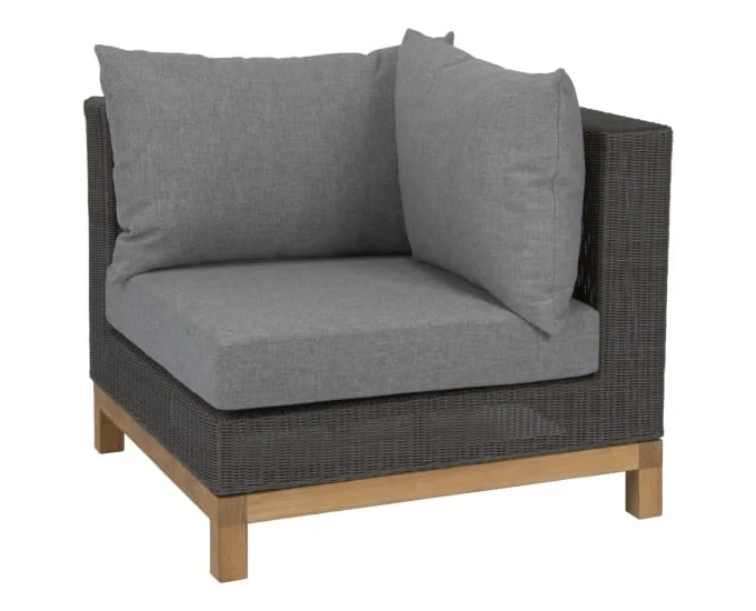 Element narożny z technorattanu Fontana teak stal