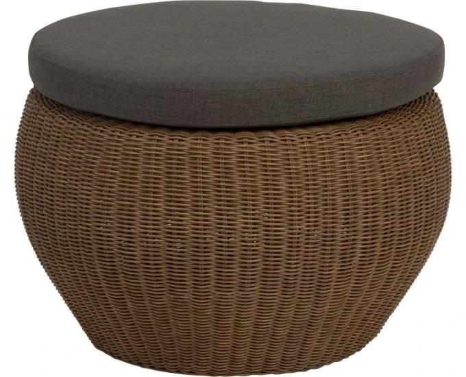 Okrągła pufa stoliczek Anny brązowy