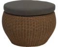 Okrągła pufa stoliczek Anny brązowy