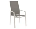Aluminiowe krzesło z wysokim oparciem Kari