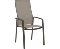 Aluminiowe krzesło z wysokim oparciem Kari