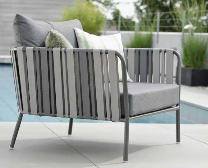 Szeroki fotel ogrodowy Space szary