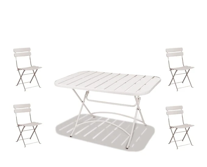 Zestaw białych mebli do kawiarni Malmo (4-osobowy)