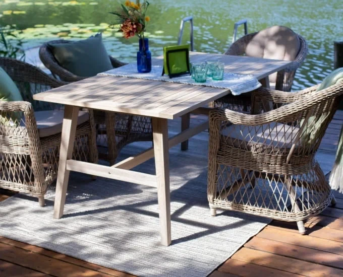 Rustykalny stół z drewna egzotycznego Vigo 160x90