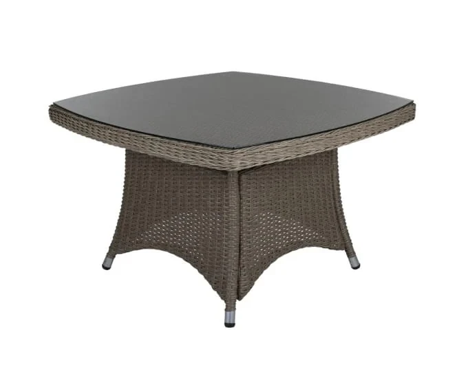 Klasyczny stolik kawowy z technorattanu Hornbrook 90x90 cm