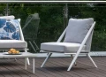 Ogrodowy fotel szary z aluminium Beri