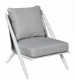 Ogrodowy fotel szary z aluminium Beri