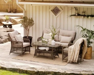 Technorattanowy komplet mebli ogrodowych Flader