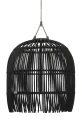 Wisząca lampa ażurowa z technorattanu Kano czarna
