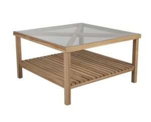 Kwadratowy stolik Varm ze szklanym blatem 