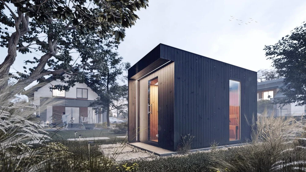 Nowoczesna sauna ogrodowa MUSTA