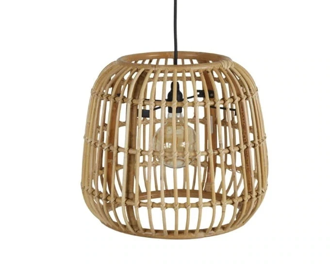 Wisząca ażurowa lampa z rattanu Vallda