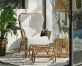 Ażurowy podnóżek z rattanu do fotela Vallda