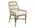 Rustykalne krzesło rattanowe Vallda z poduszką