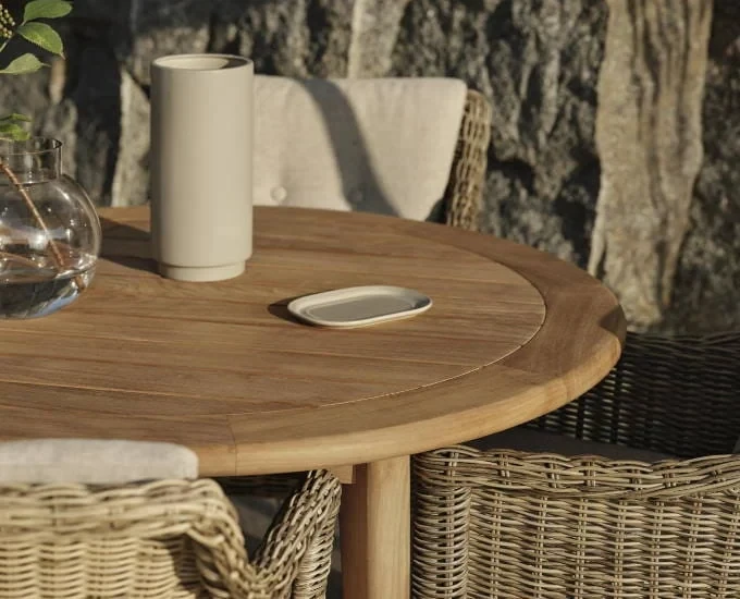 Okrągły stół ogrodowy teak Lilja fi 120 cm