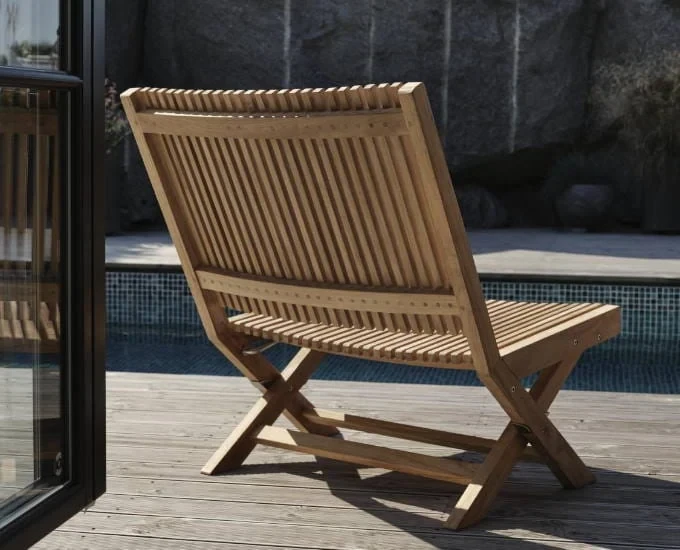 Rozkładany fotel wypoczynkowy teak Julita