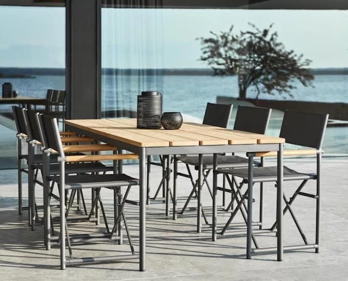 Stół ogrodowy z blatem z teaku Nox 240 cm