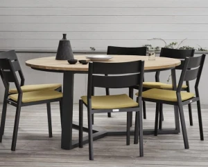 Stół okrągły Laurion z blatem teak