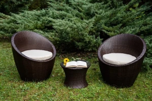 Okrągły zestaw MODICO z technorattanu