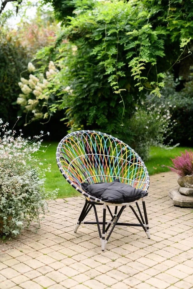 Fotel kosz z technorattanu Rainbow Ivy