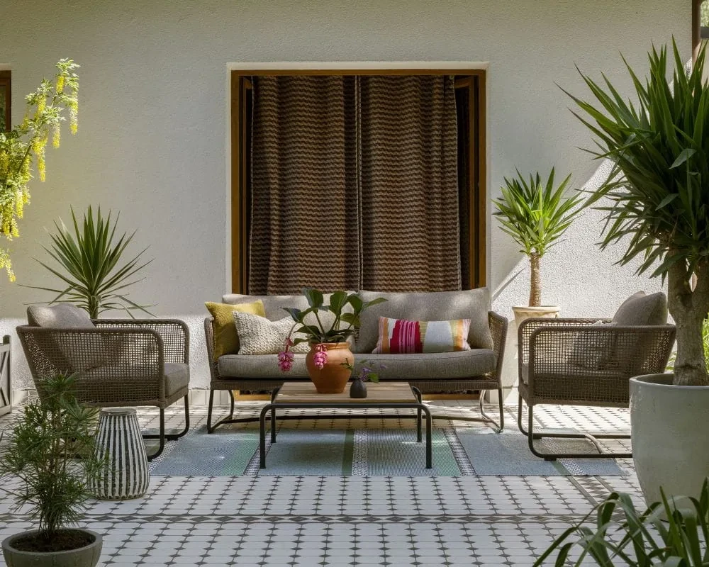 Ażurowy zestaw wypoczynkowy technorattan Pors