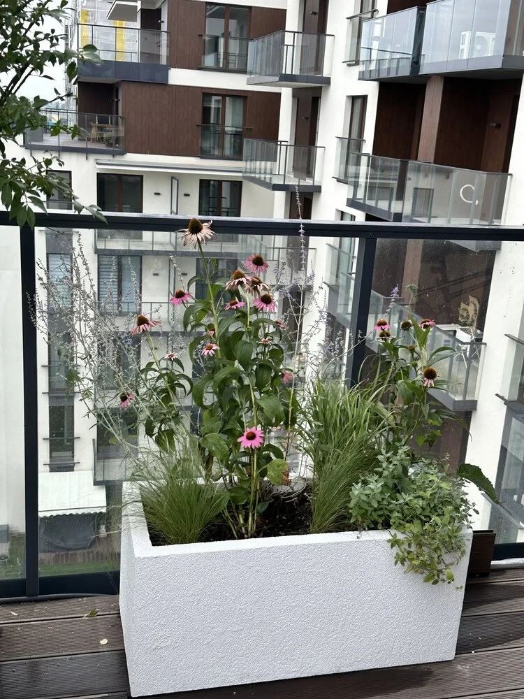 Długa donica Bahama z laminatu (baranek)