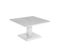 Kwadratowy stolik kawowy z podnoszonym blatem 79x79 Heis biały