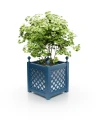 Ozdobna donica aluminiowa Bordeaux z kulkami azure blue