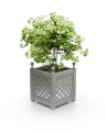 Ozdobna donica aluminiowa Bordeaux z kulkami dust grey