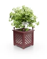 Ozdobna donica aluminiowa Bordeaux z kulkami ruby red z półką
