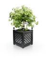 Ozdobna donica aluminiowa Bordeaux z kulkami jet black