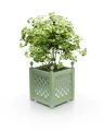 Ozdobna donica aluminiowa Bordeaux z kulkami pale green