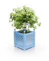 Ozdobna donica aluminiowa Bordeaux z kulkami pastel blue