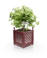 Ozdobna donica aluminiowa Bordeaux z kulkami ruby red