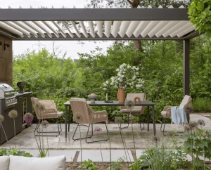 Nowoczesny komplet jadalniany na taras – Delia Vannes