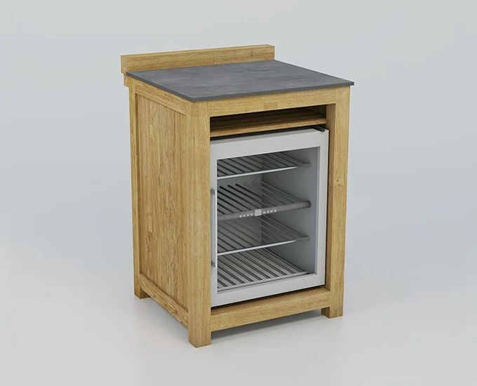 Kuchnia Saragossa teak moduł na lodówkę