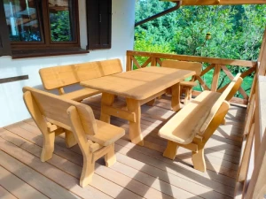  Komplet drewniany BARTEK MAX stół i cztery ławki