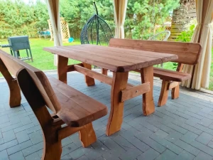 Komplet drewniany BARTEK stół i dwie ławki