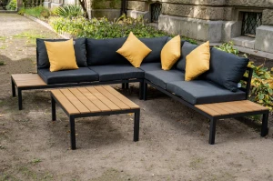 Czarny narożnik wypoczynkowy Massimo