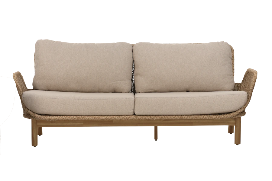 Sofa Lily ze skręconego technorattanu nogi teak