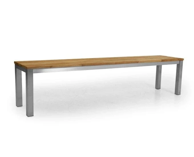 Ławka ogrodowa BERLIN teak-stal nierdzewna