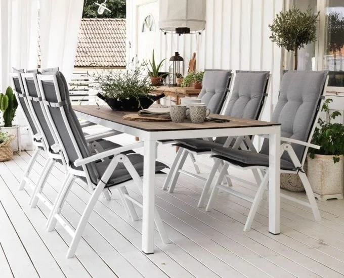 Komplet aluminiowy RODEZ na taras (stół i 6 foteli)